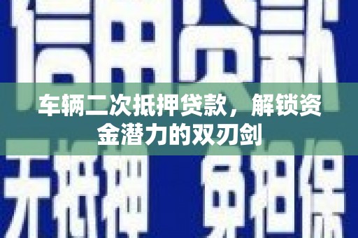 永嘉车辆二次抵押贷款，解锁资金潜力的双刃剑