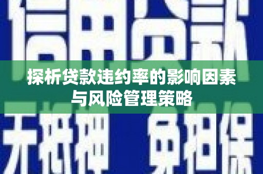 永嘉探析贷款违约率的影响因素与风险管理策略