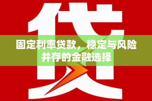 永嘉固定利率贷款，稳定与风险并存的金融选择