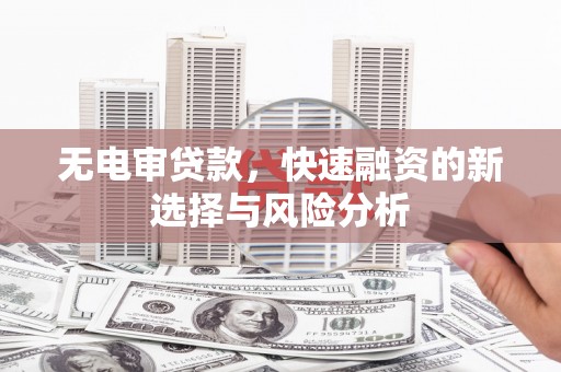 永嘉无电审贷款，快速融资的新选择与风险分析