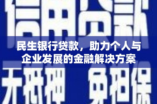 永嘉民生银行贷款，助力个人与企业发展的金融解决方案