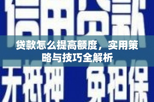 永嘉贷款怎么提高额度，实用策略与技巧全解析