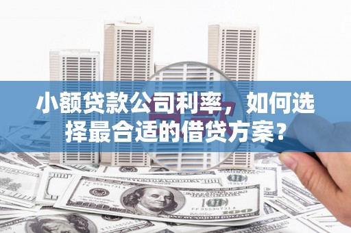永嘉小额贷款公司利率，如何选择最合适的借贷方案？