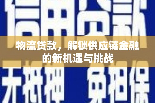 永嘉物流贷款，解锁供应链金融的新机遇与挑战